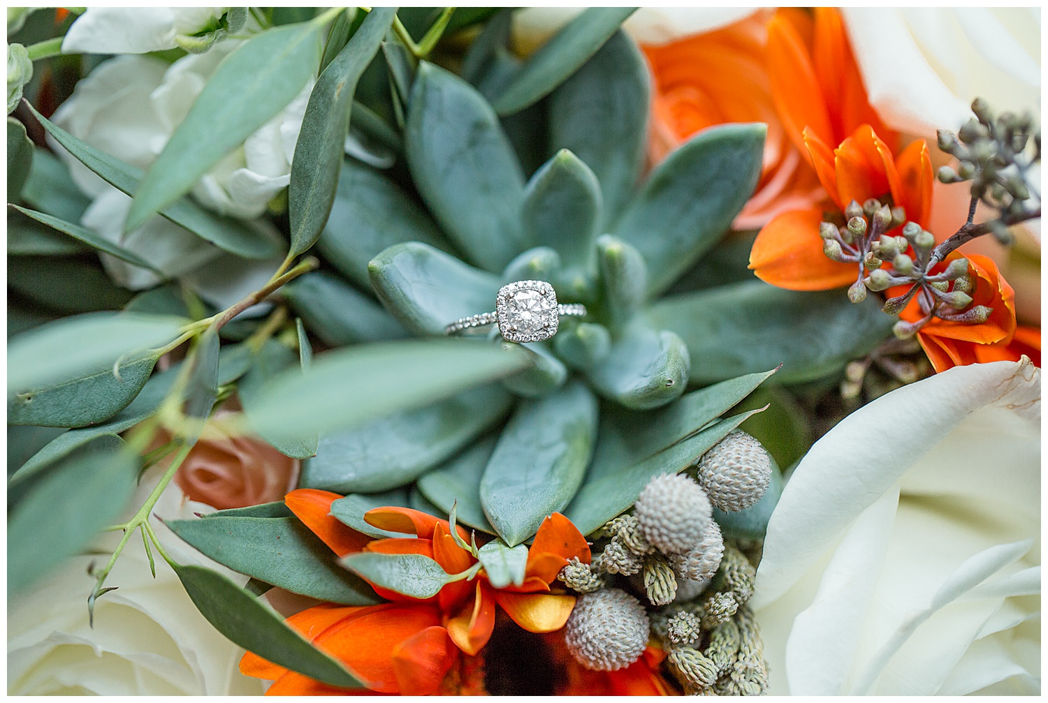 Fall Wedding Bouquet and Wedding Ring