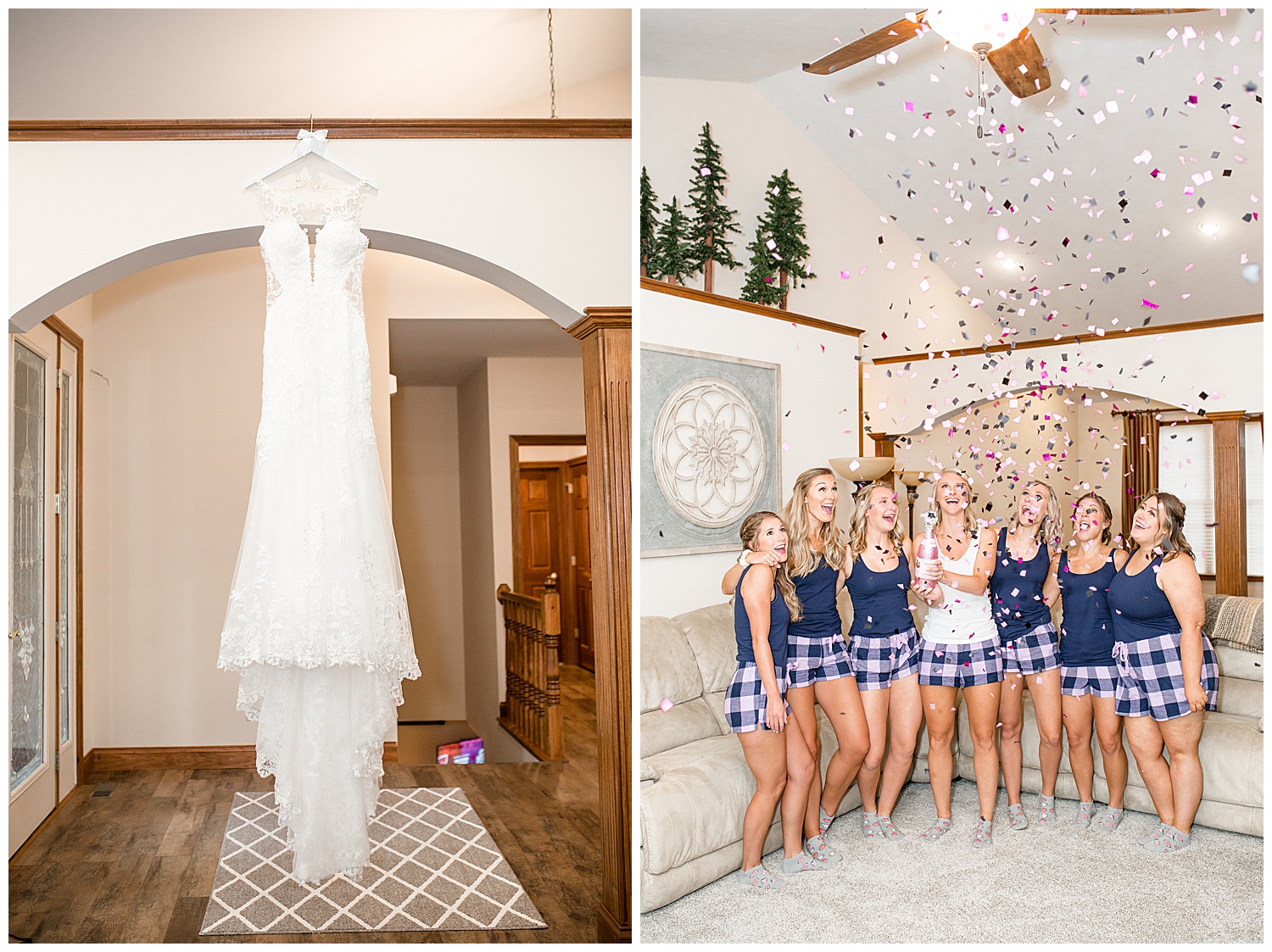 Getting Ready - Popping Confetti - Wedding Dress