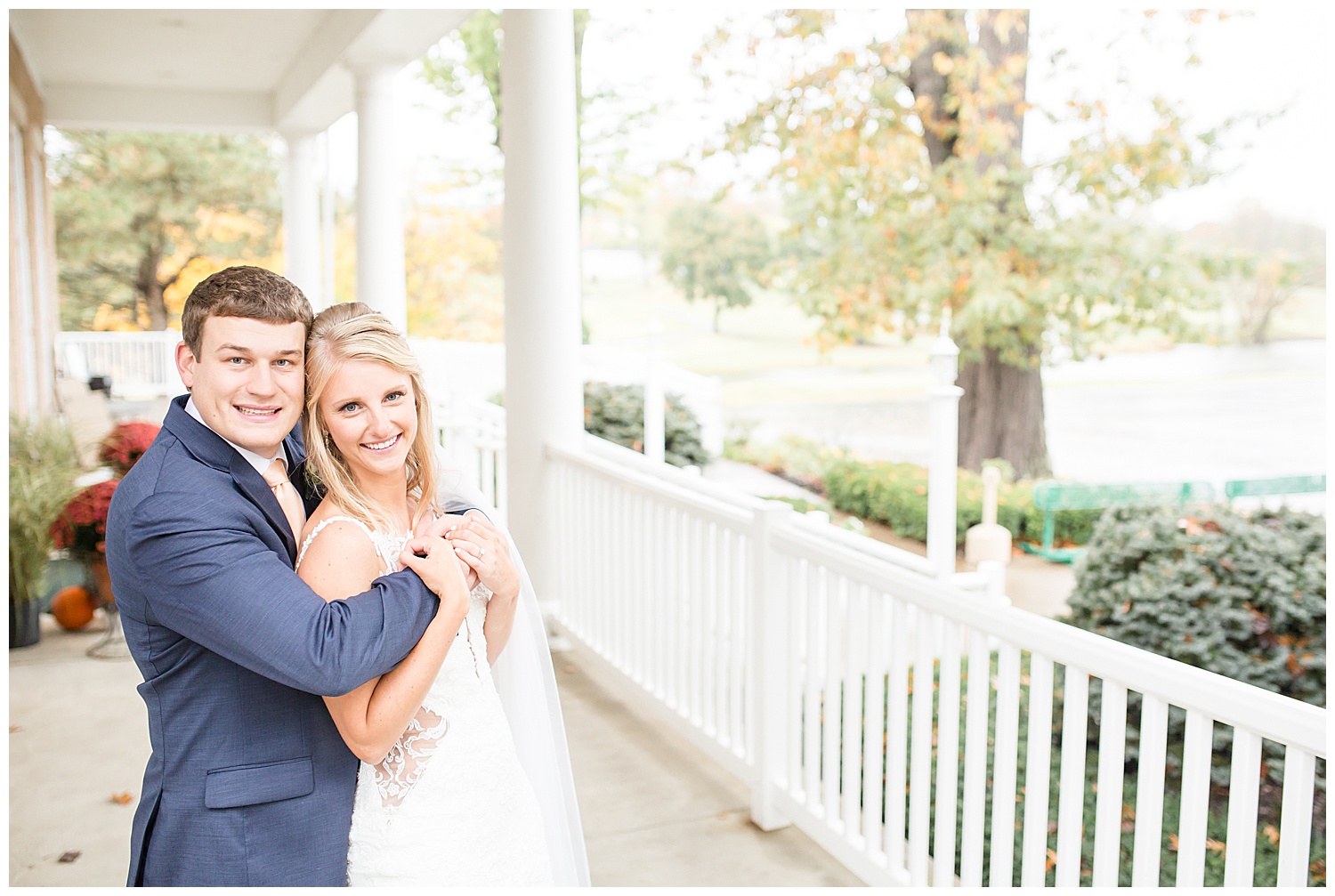 Twin Oaks Golf and Plantation Club Wedding - Bride and Groom on Porch