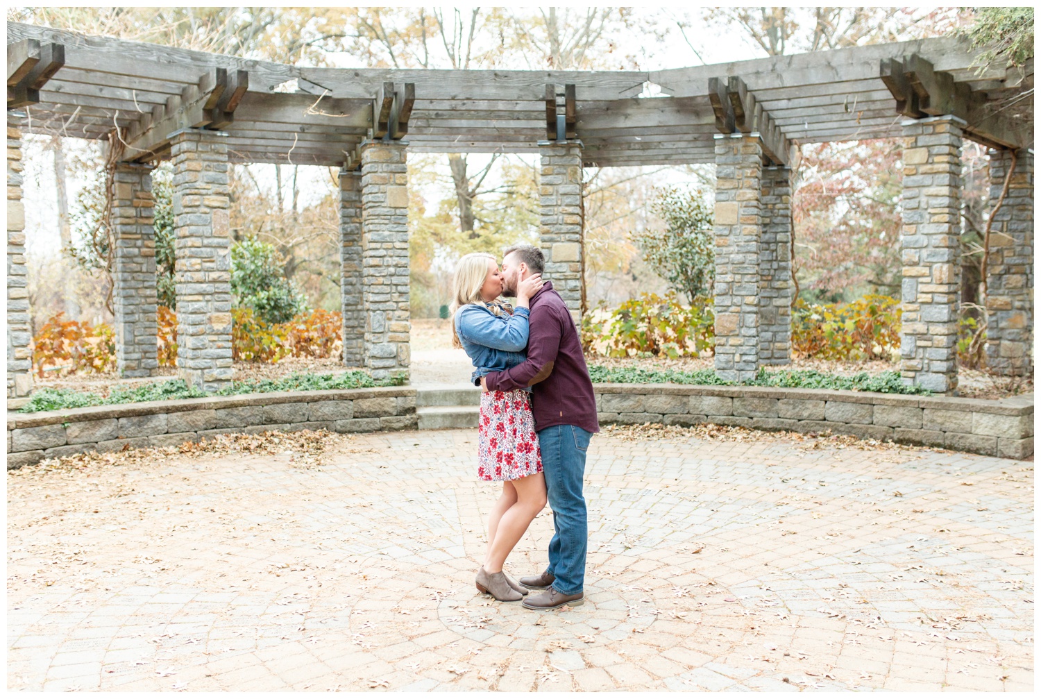 Devou Park Engagement - Couple Kissing at Devou Park
