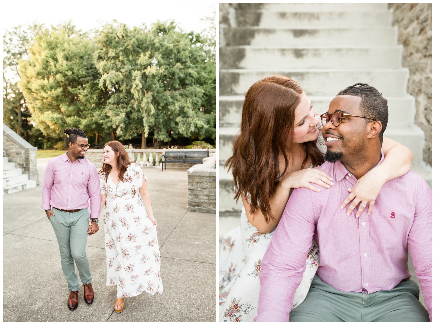 Interracial Couple - Interracial Engagement at Ault Park