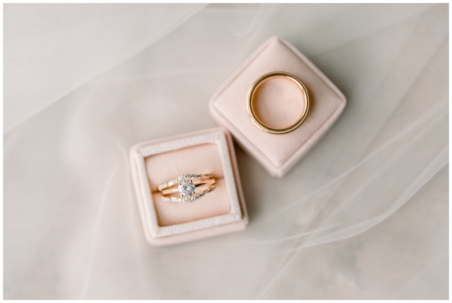 Wedding Rings - Pink Velvet Ring Box
