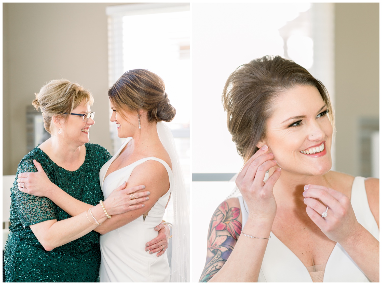 Bride with Mom on Wedding Day
