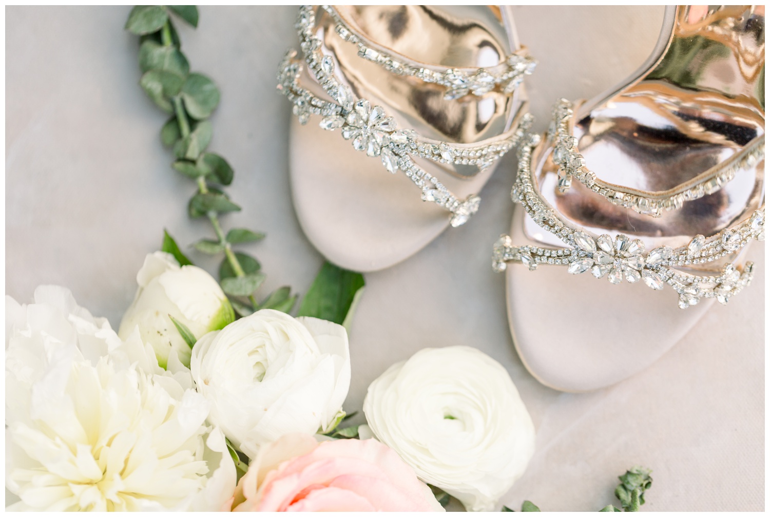 Badgley Mischka Wedding Shoes and Flowers