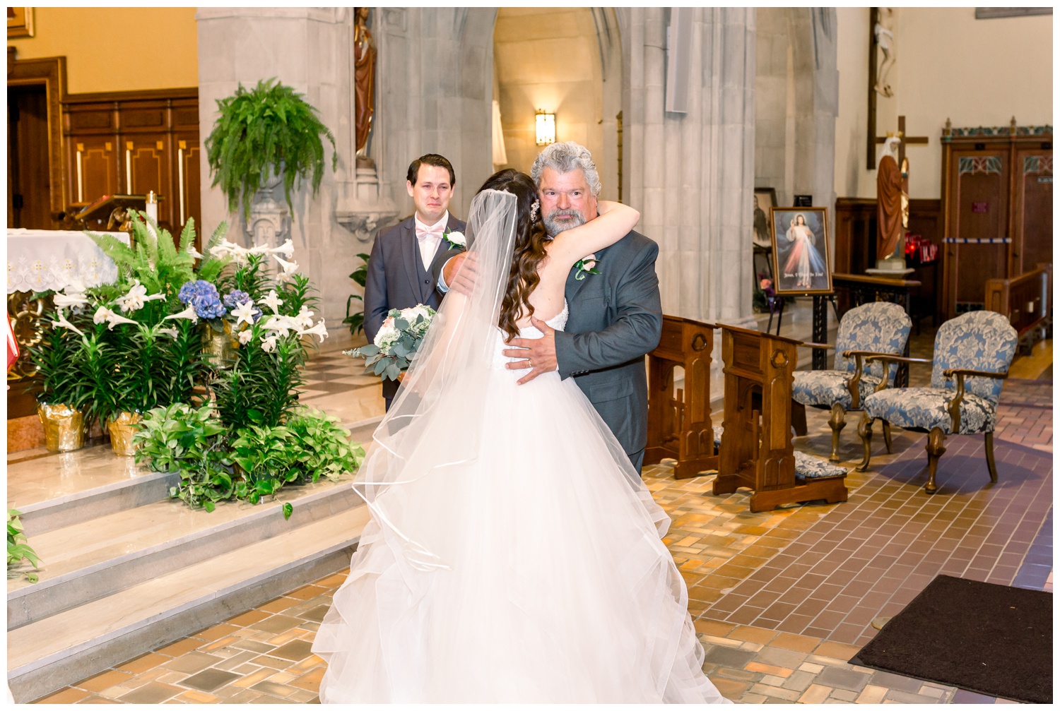 Father Giving Bride Away at St. Cecilia Cincinnati