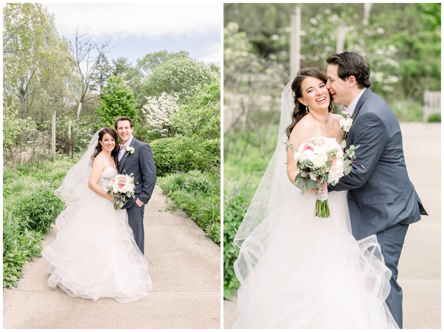 Bride and Groom at Ault Park Gardens