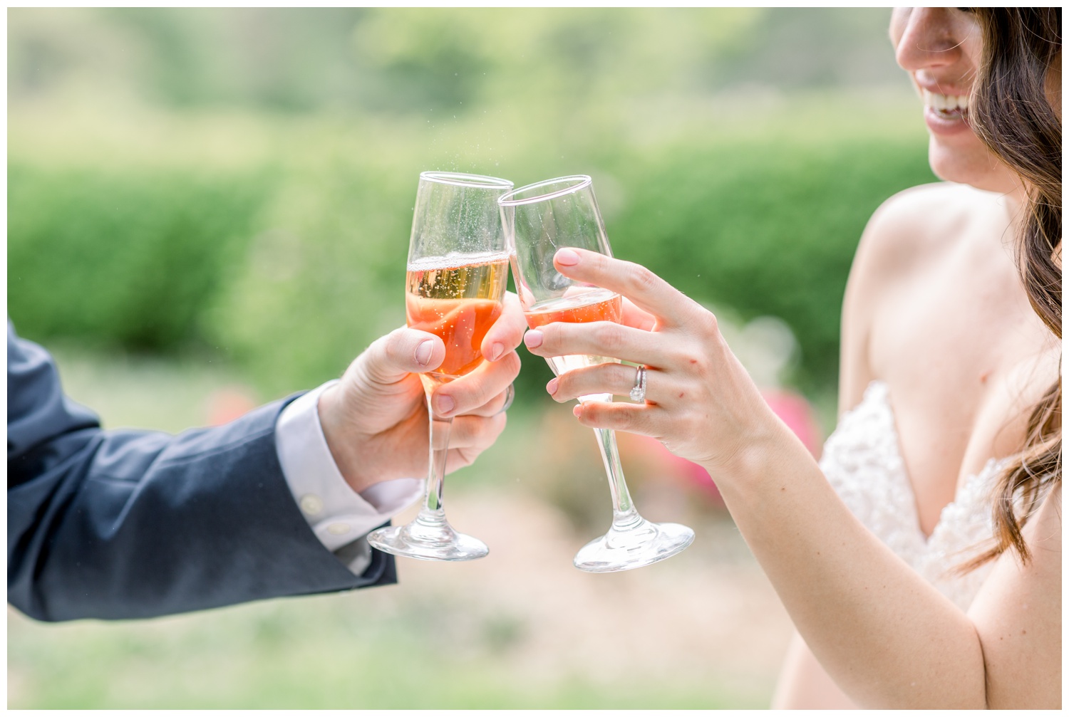 Bride and Groom Toast Champagne at Ault Park - Cincinnati Wedding Photographer