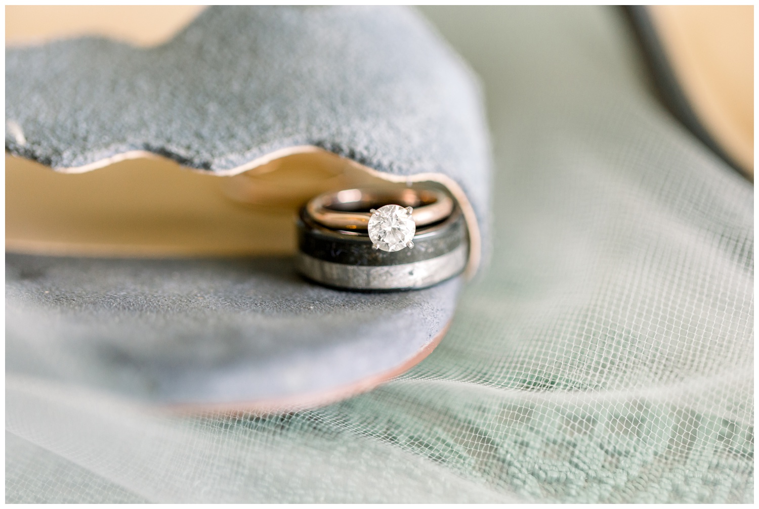 Wedding Rings on Bride's Shoes