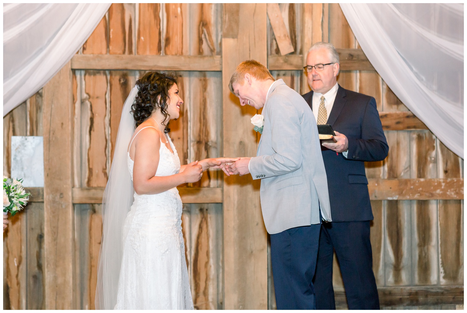 Exchanging Rings at Micro Wedding