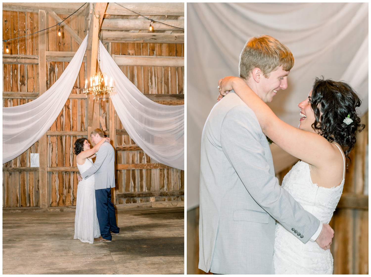 First Dance at Micro Wedding in Family Barn