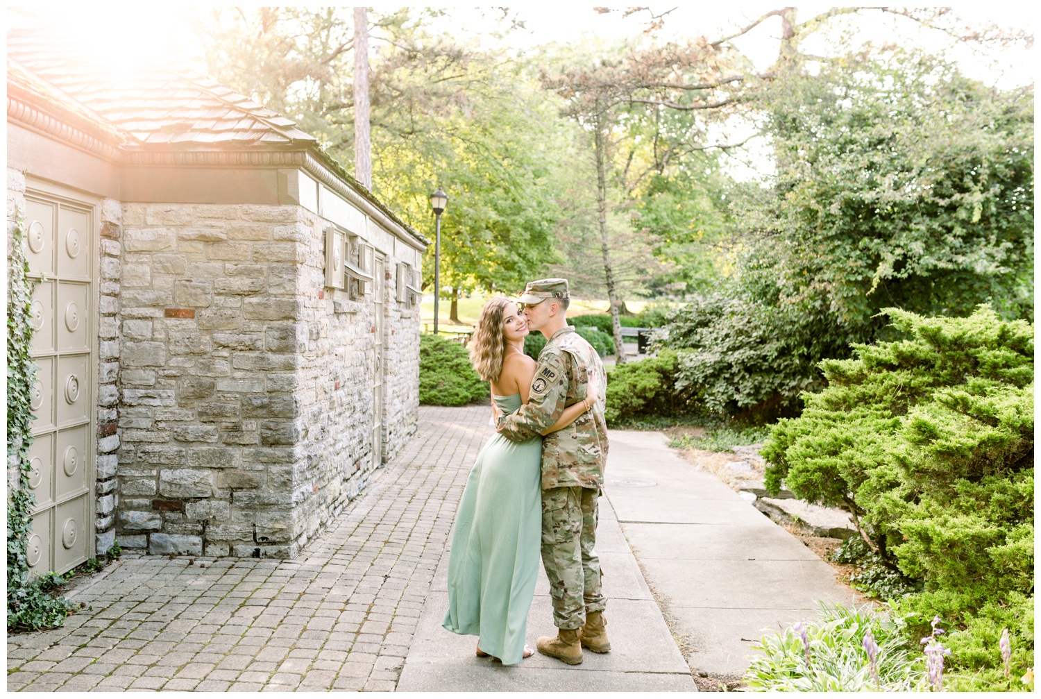 Cincinnati Army Couple at Engagement Session in Eden Park