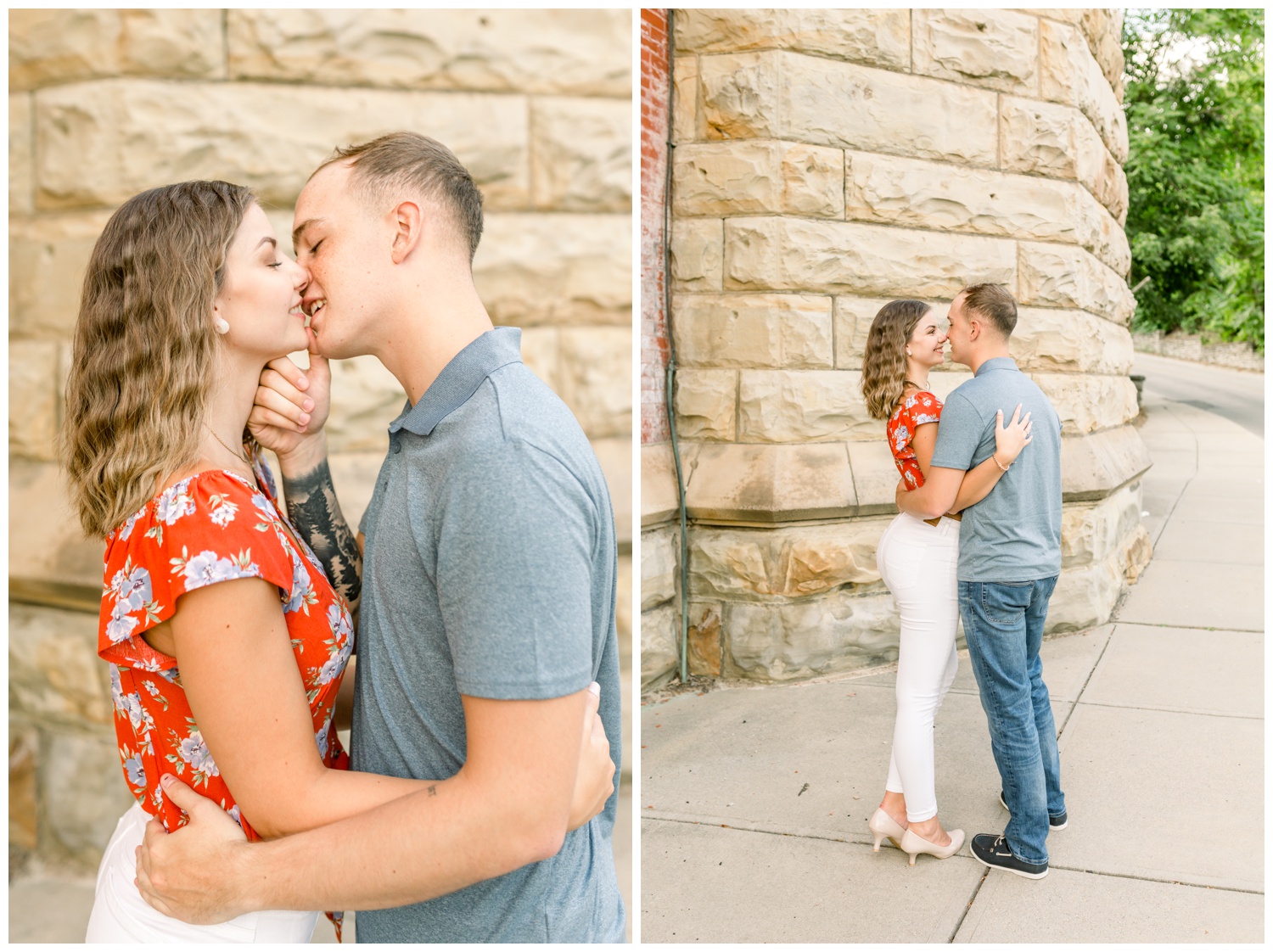 Couple Kissing at Eden Park Cincinnati