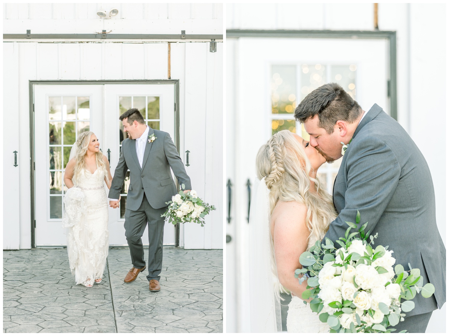 Bride and Groom at White Barn Wedding Venue in Dry Ridge KY