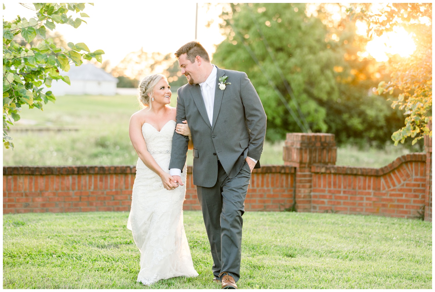 Bride and Groom Walking at Golden Hour at The Josephina