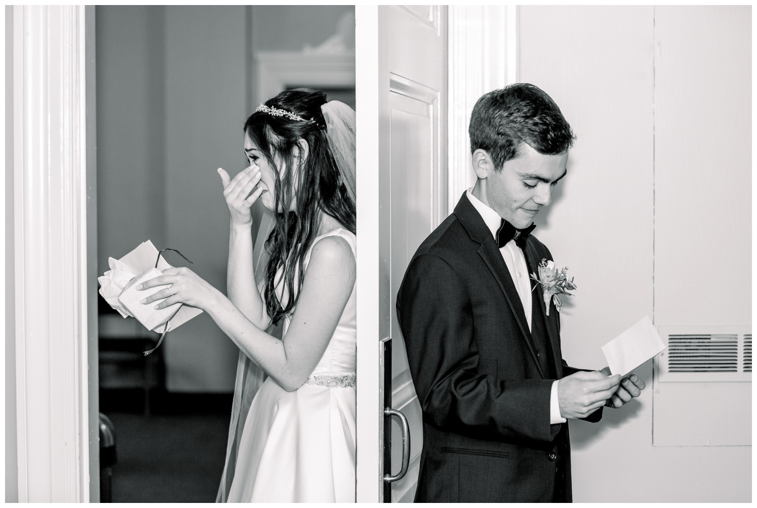 Bride and Groom Exchanging Letters
