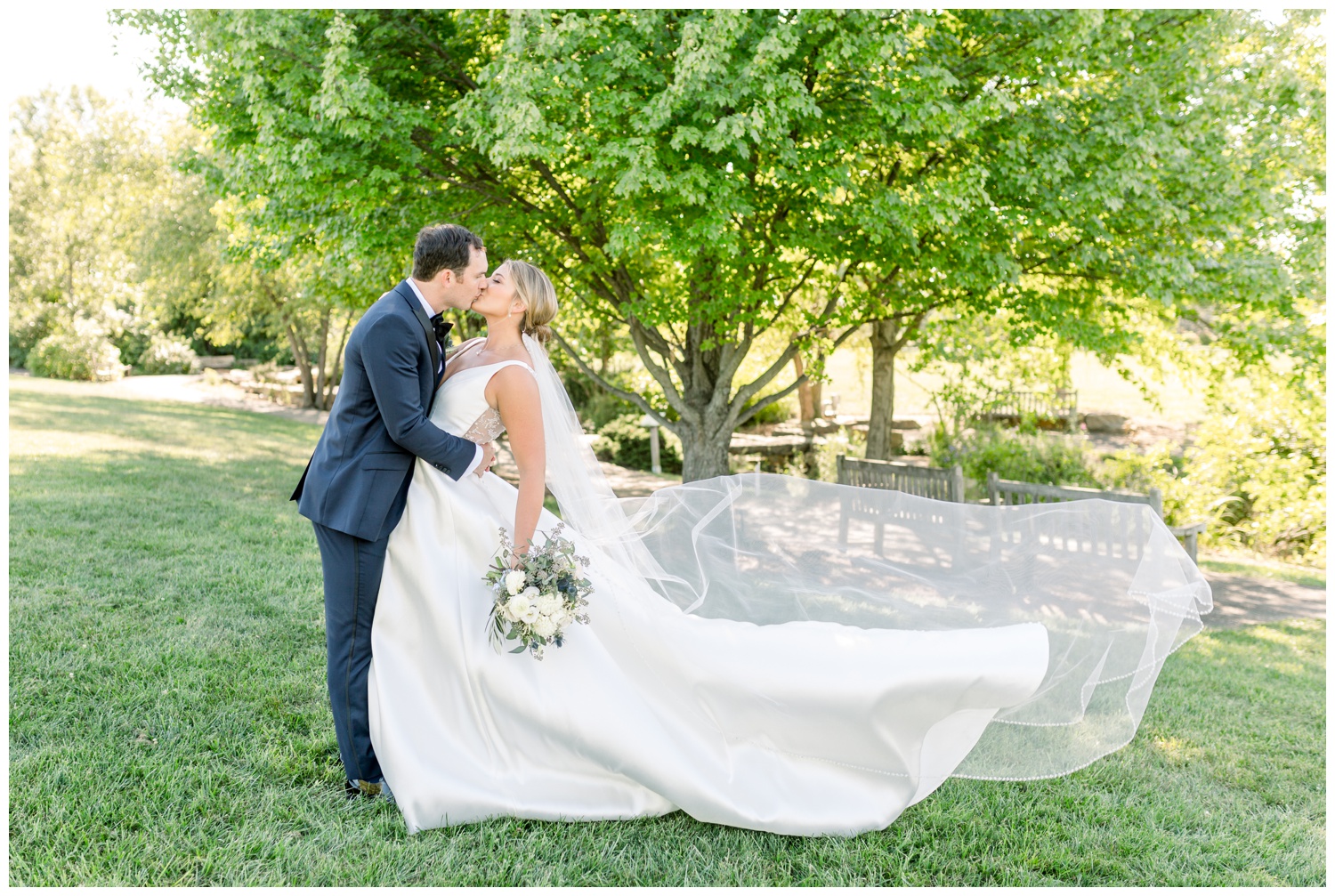 Veil Drop at Cox Arboretum - Dayton Wedding Photographer at The Steam Plant