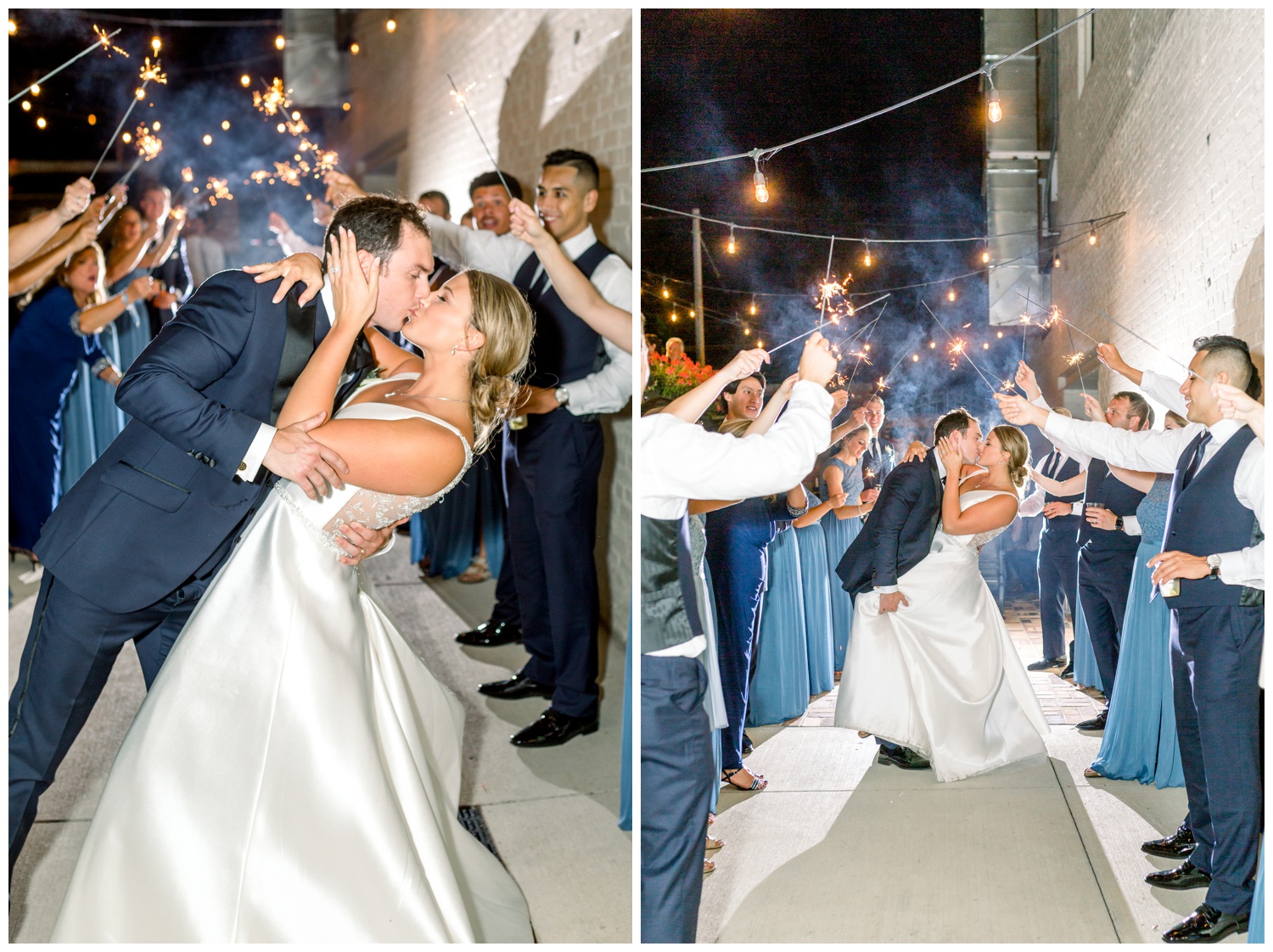 Bride and Groom Sparkler Exit at The Steam Plant Dayton