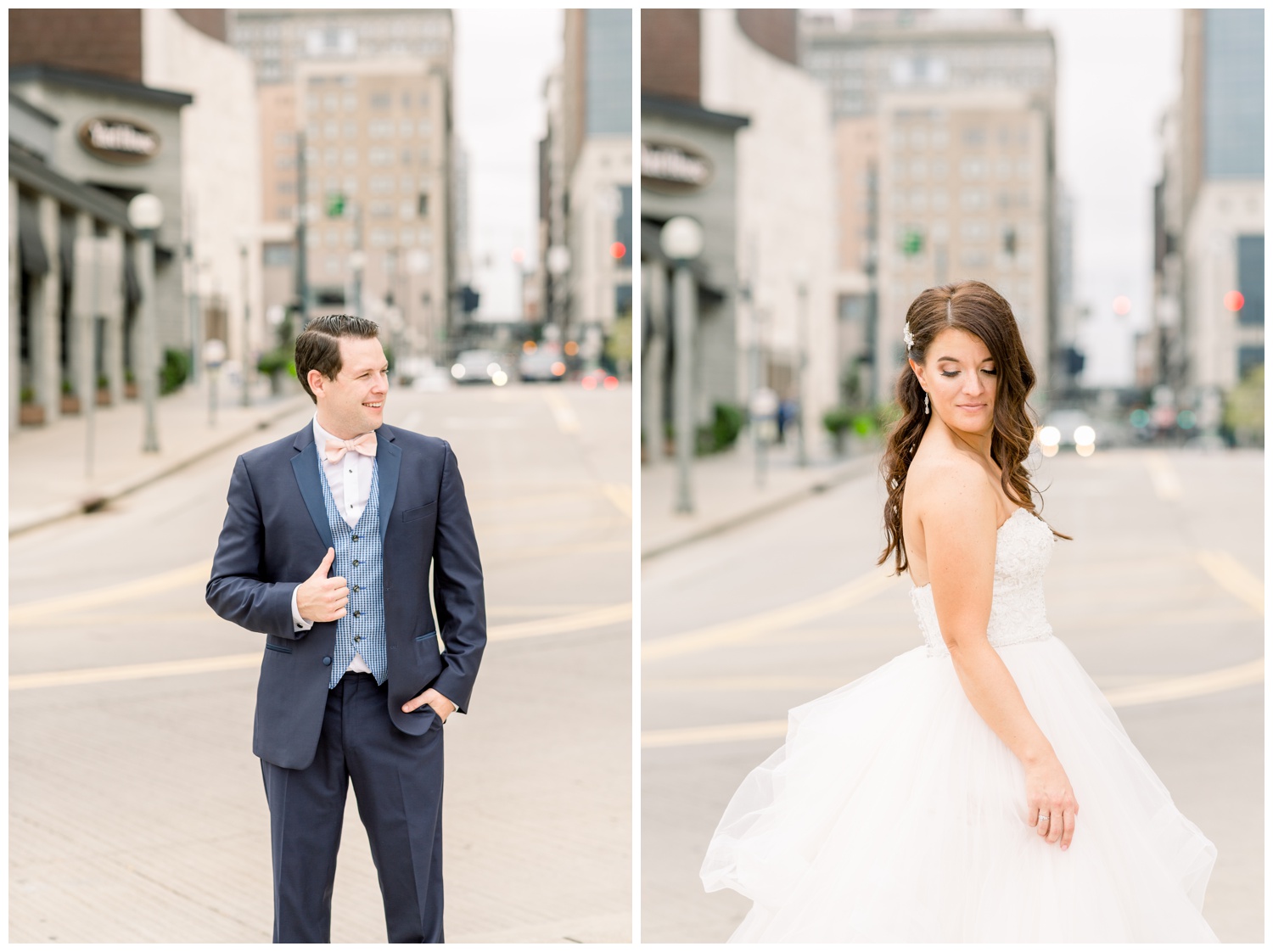 Bridal and Groom in Street Downtown Cincinnati