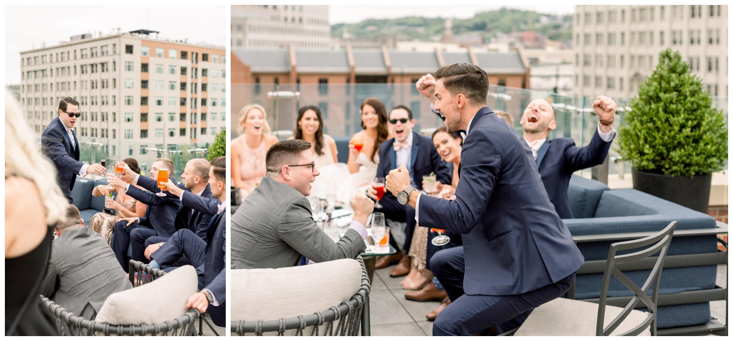 Bridal Party at Rooftop Bar - Lytle Park Hotel