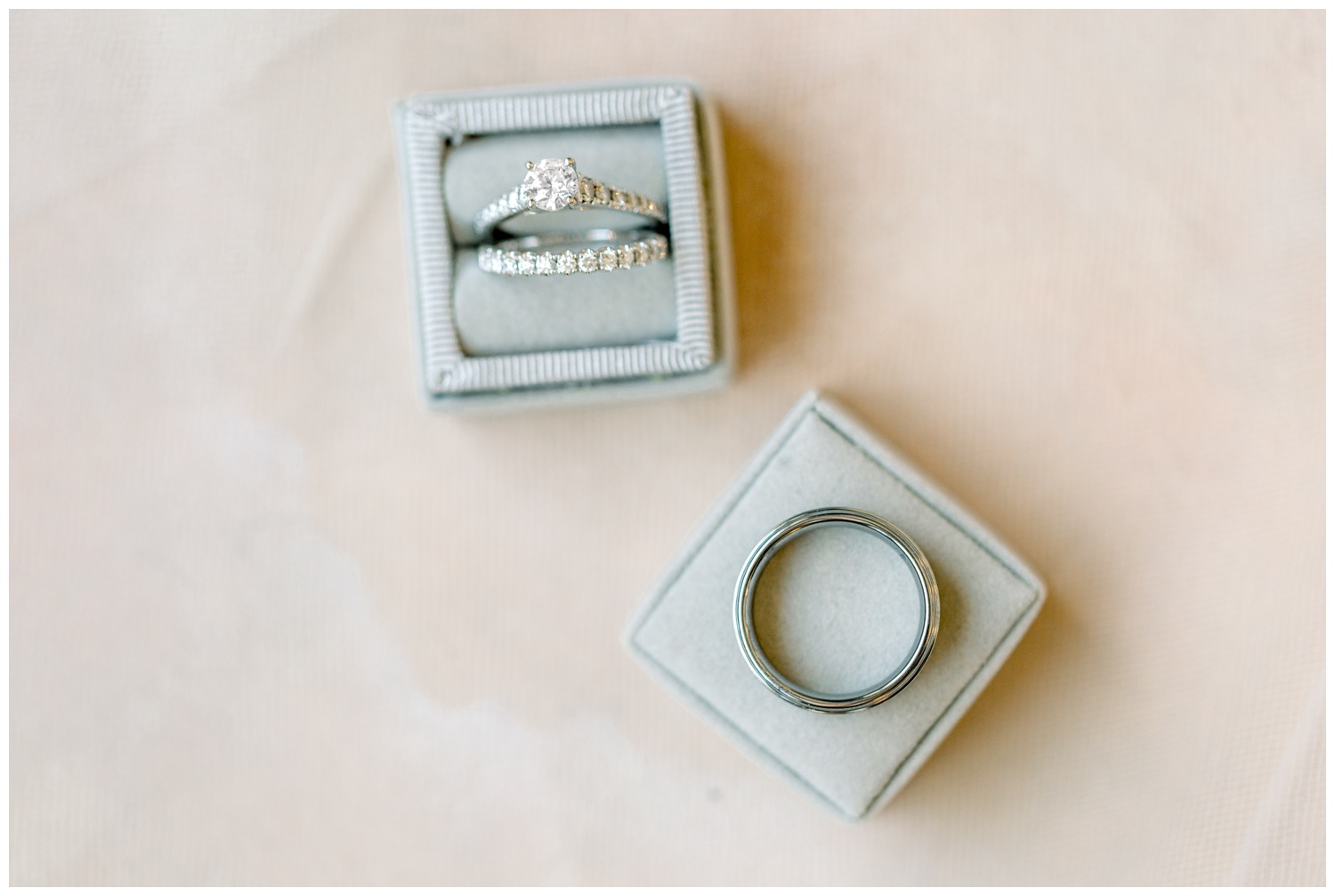 Wedding Rings and Velvet Ring Box