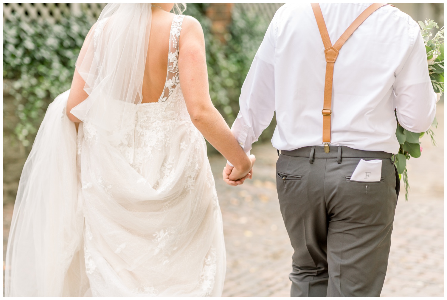 Bride and Groom Holding Hands at Northern Kentucky Wedding Venue