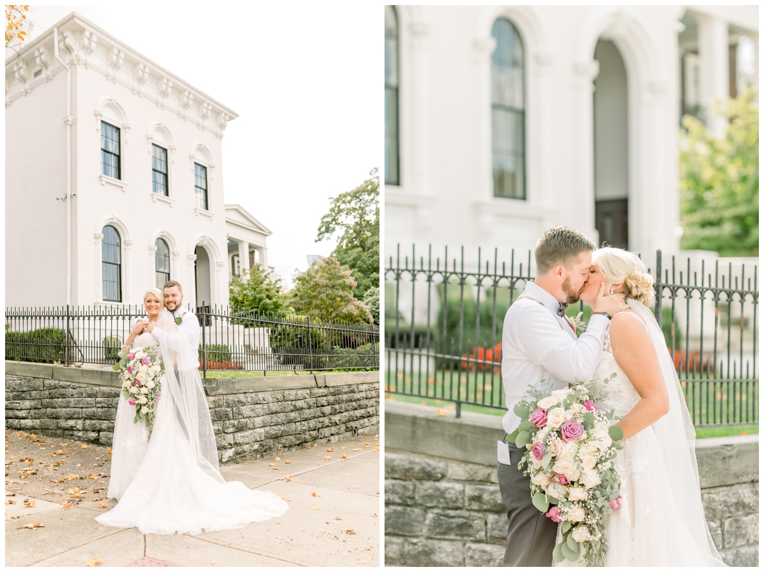 Bride and Groom in Historic Covington - George Rogers Clark Park