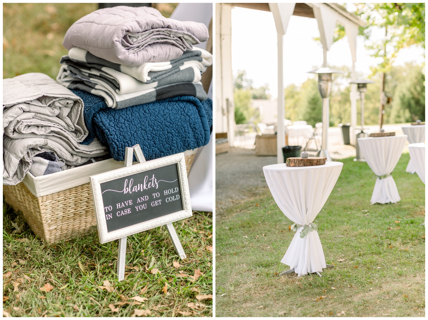 Outdoor Reception at Northern Kentucky Wedding Venue - Blanket Favors