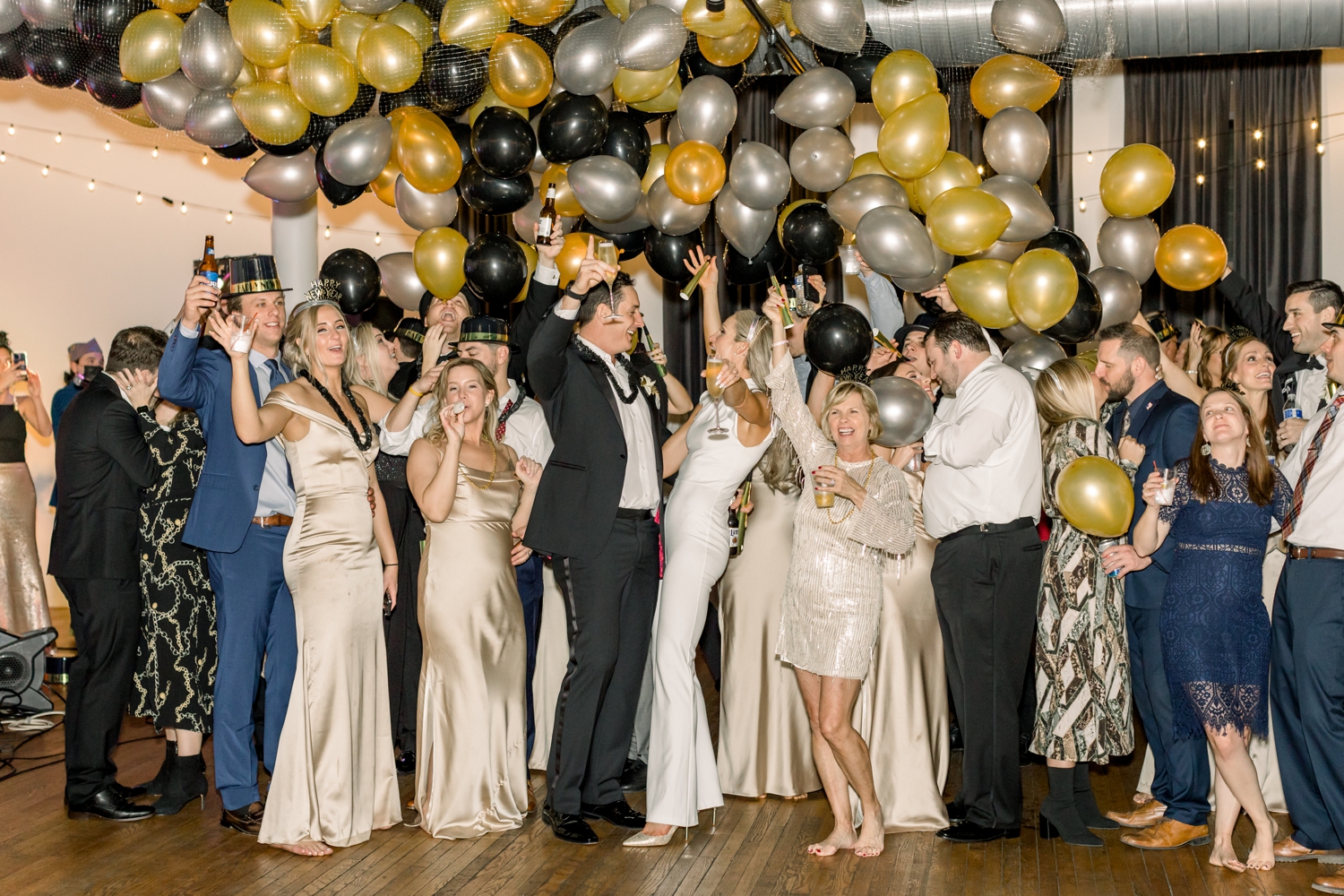 New Years Eve Wedding Balloon Drop at The Spot on West Fifth