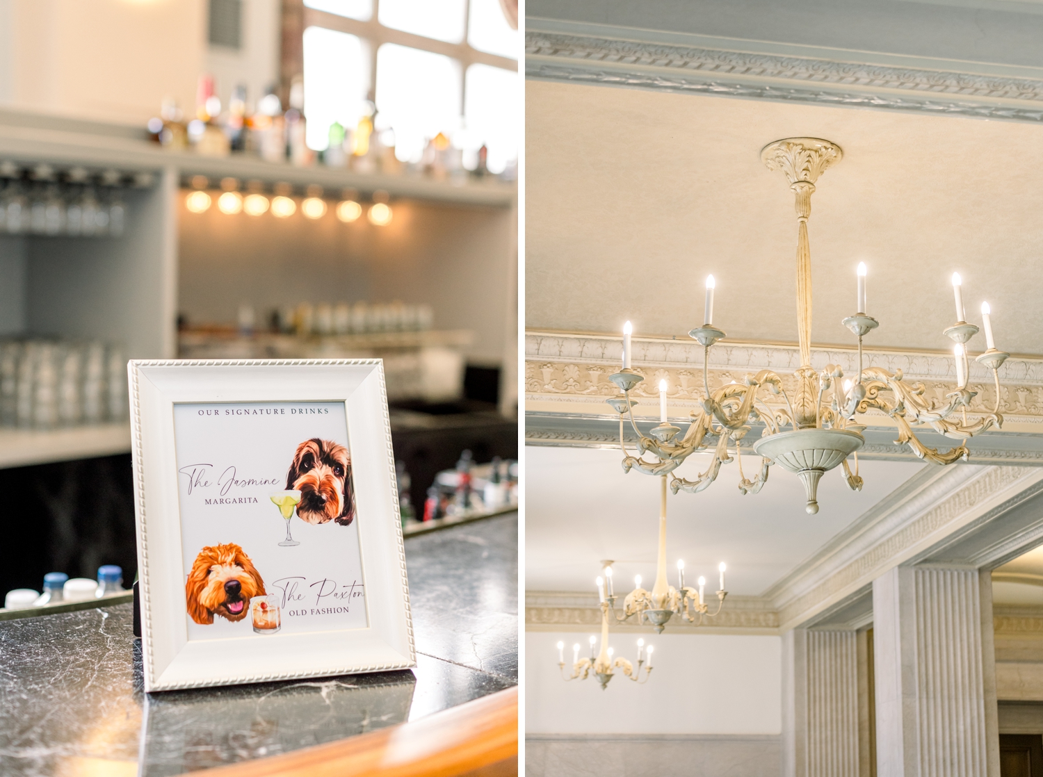 The Cincinnati Club Wedding Details - Signature Cocktails Named After Dogs