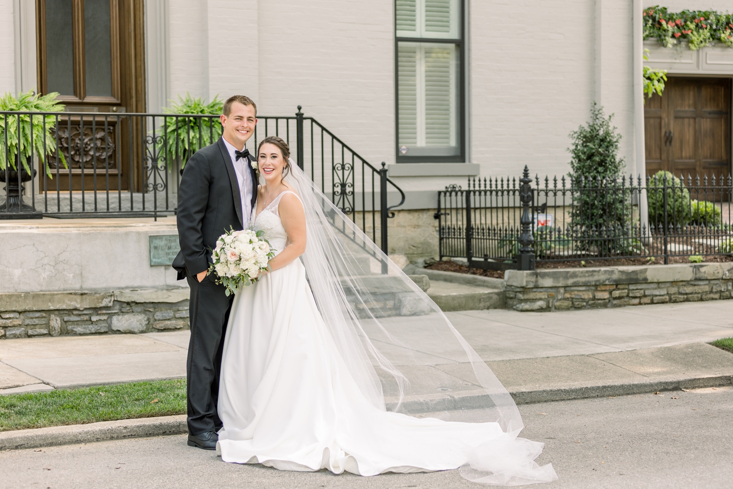 Bride and Groom in Historic Covington