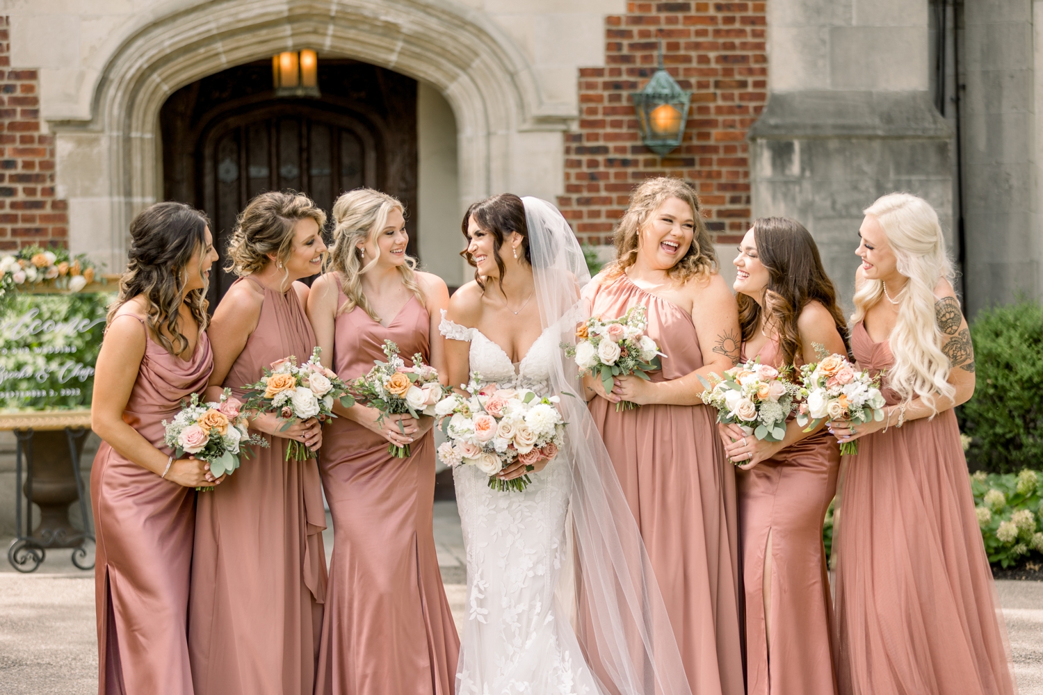Bridesmaids at Pinecroft Estate in Cincinnati