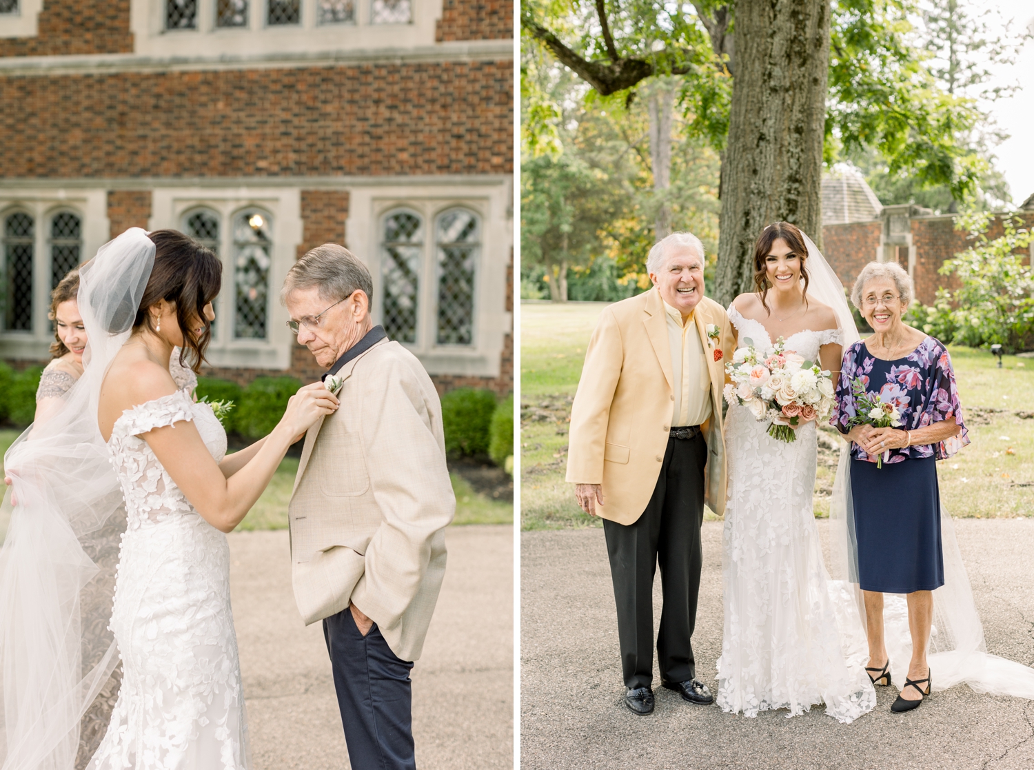 Bride with Grandparents at Pinecroft at Crosley Estate